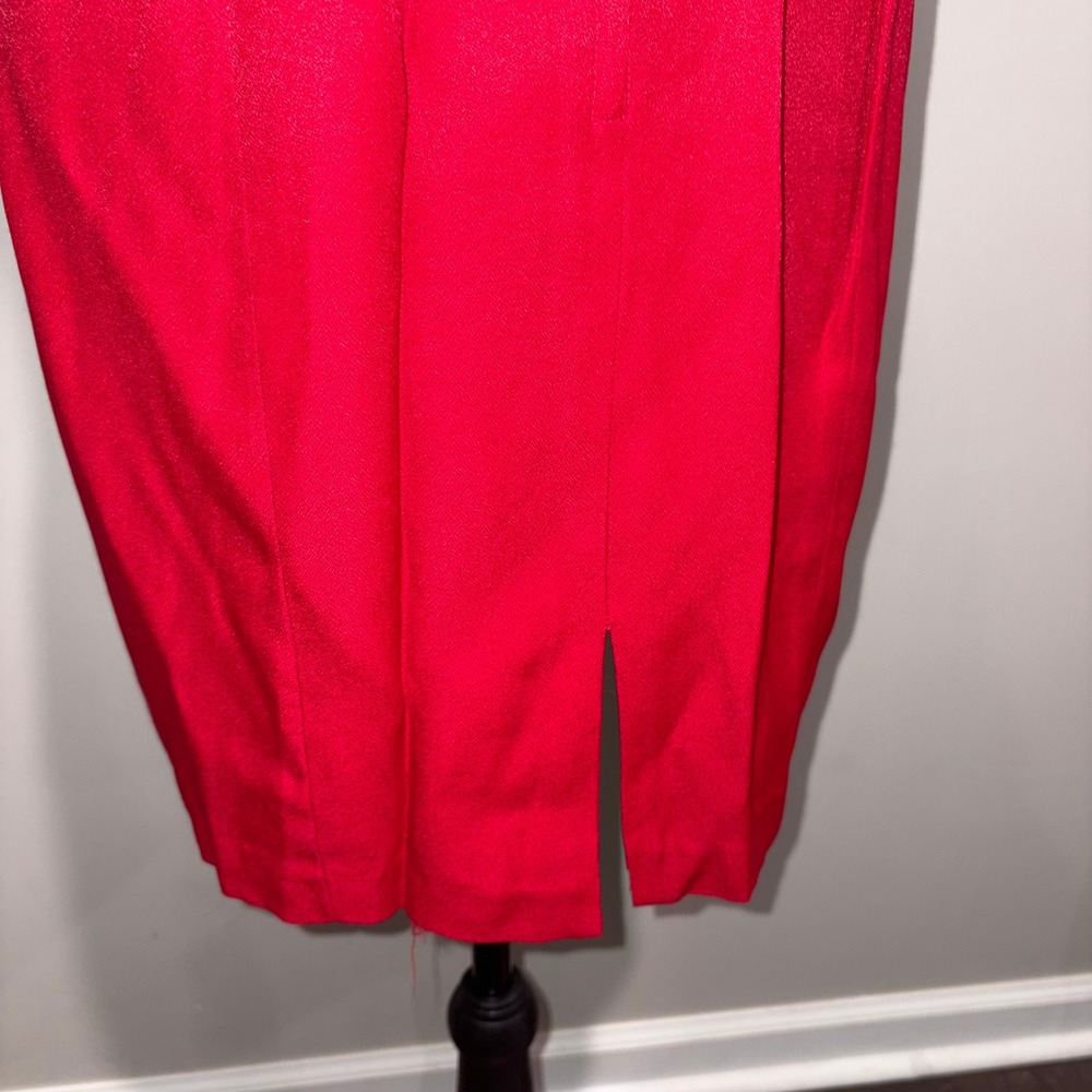 Vintage Strappy Back Sheath Dress Cocktail Women Size‎ 12 Red CDC Petites - Picture 7 of 13